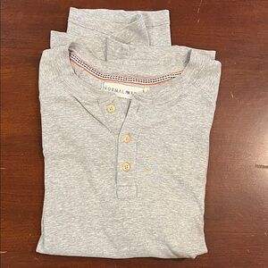 The Normal Brand Gray Henley Short Sleeve Shirt